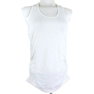 Athleta White Ruched Speedlight Tank Top